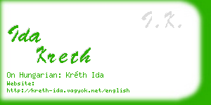 ida kreth business card